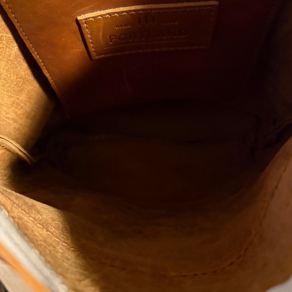 Portland Leather Laptop Backpack – Honey Full-Grain Leather Work Bag - Picture 3 of 5